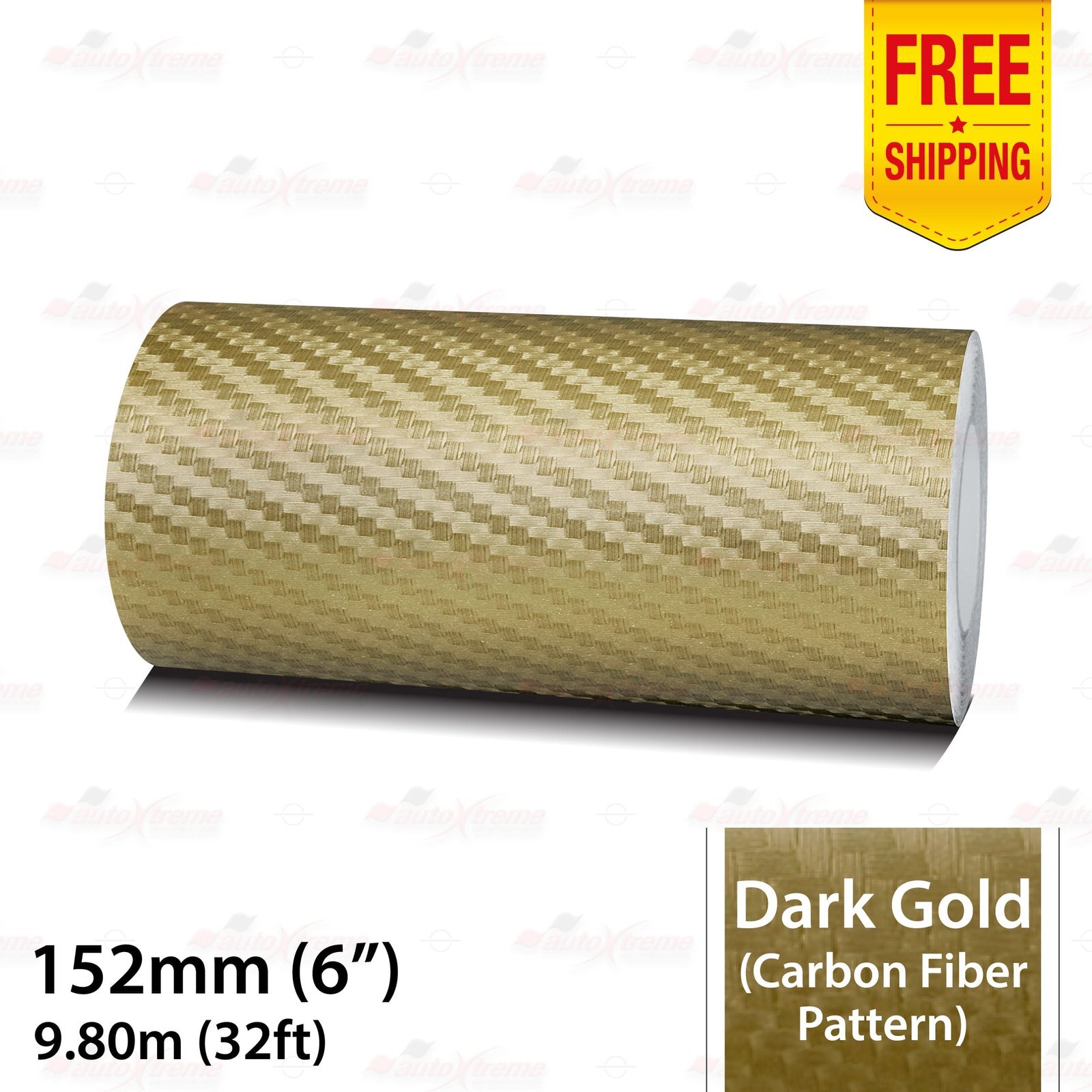 6″ 152mm PinStriping Stripe Styling Decal Vinyl Sticker CARBON FIBER DARK GOLD