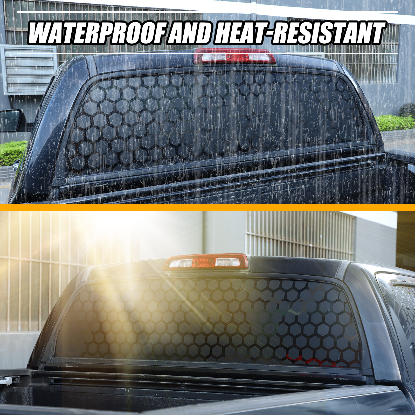 Rear Window Honeycomb Style Trim Sticker Fit For Toyota Tundra 2007-2021