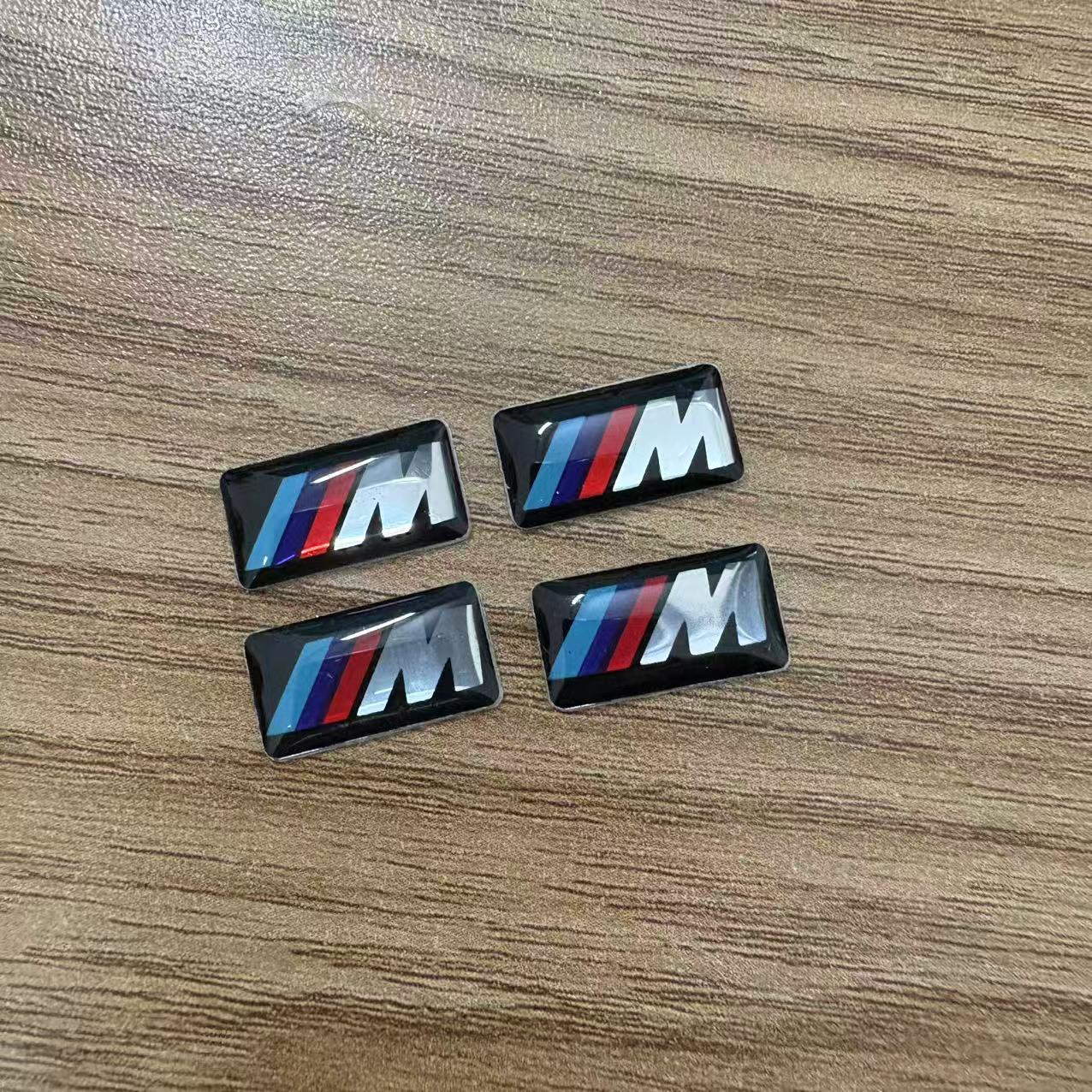 4PCS 17MM X 9MM WHEEL M BADGE STICKER EMBLEM Decorative DECAL FOR BMW