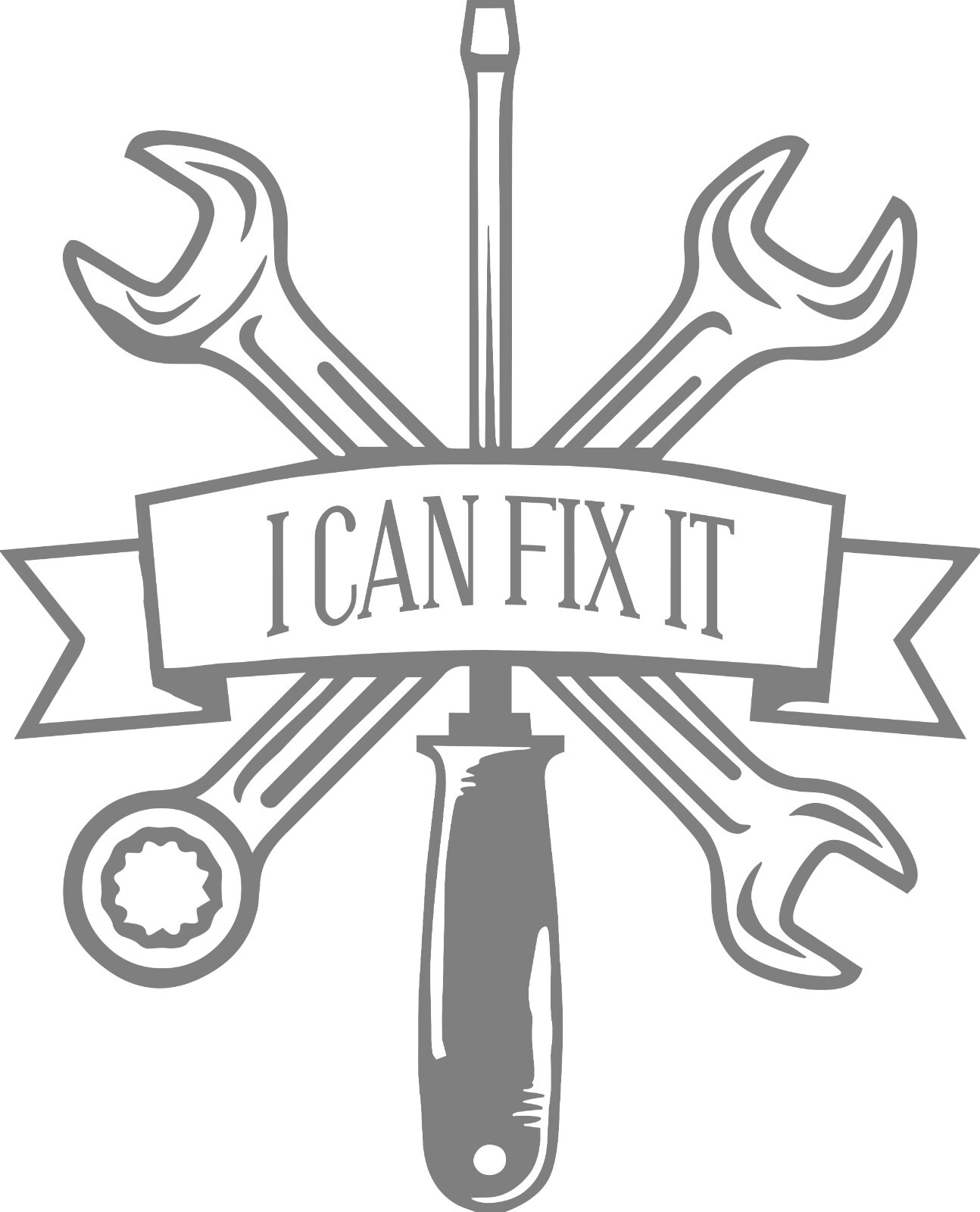Motorcycle – Car I CAN FIX IT Tool Decal 7″h x 5.7″w In your choice of color