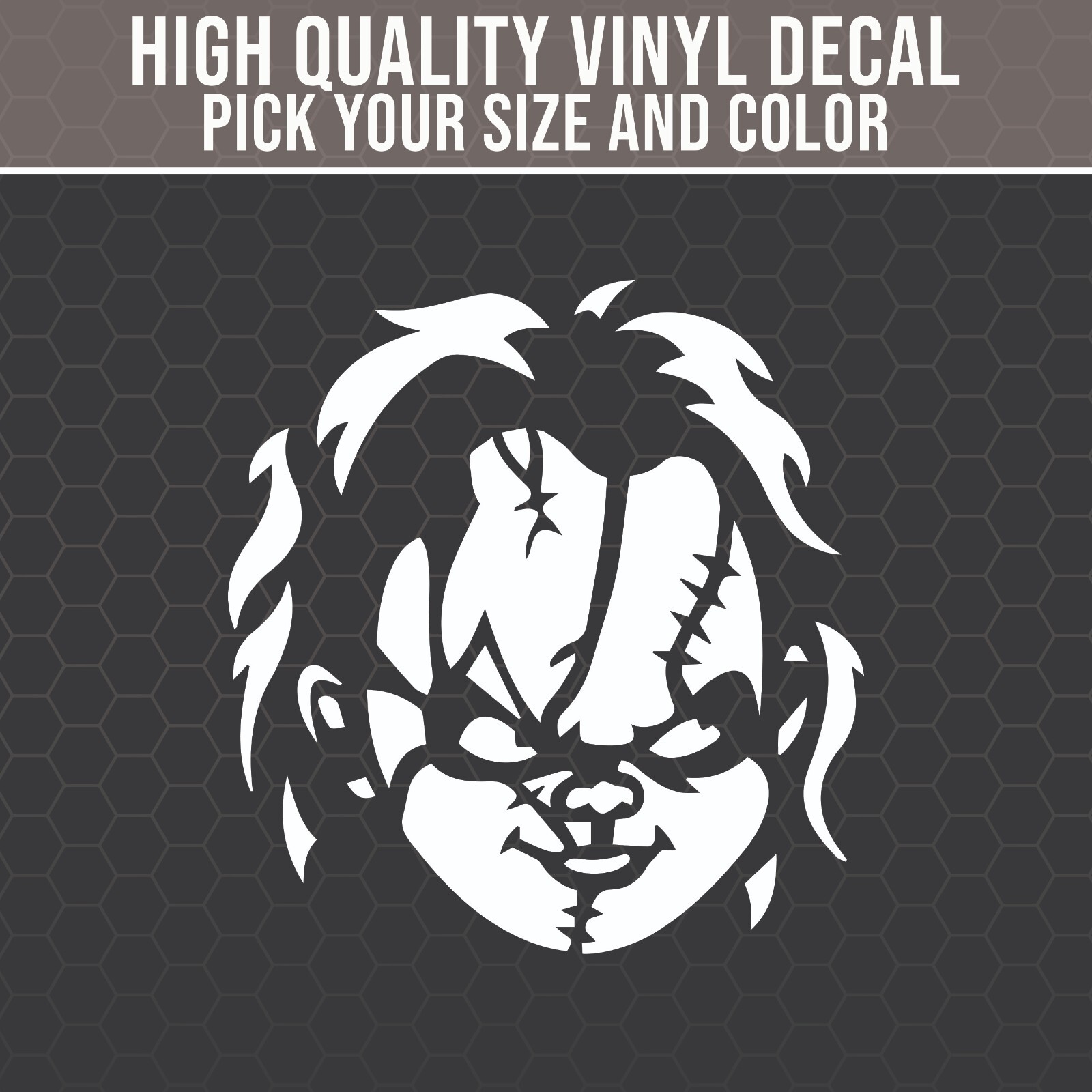Chucky Decal, Horror Decal for Car, Child’s Play Decal, Halloween Sticker