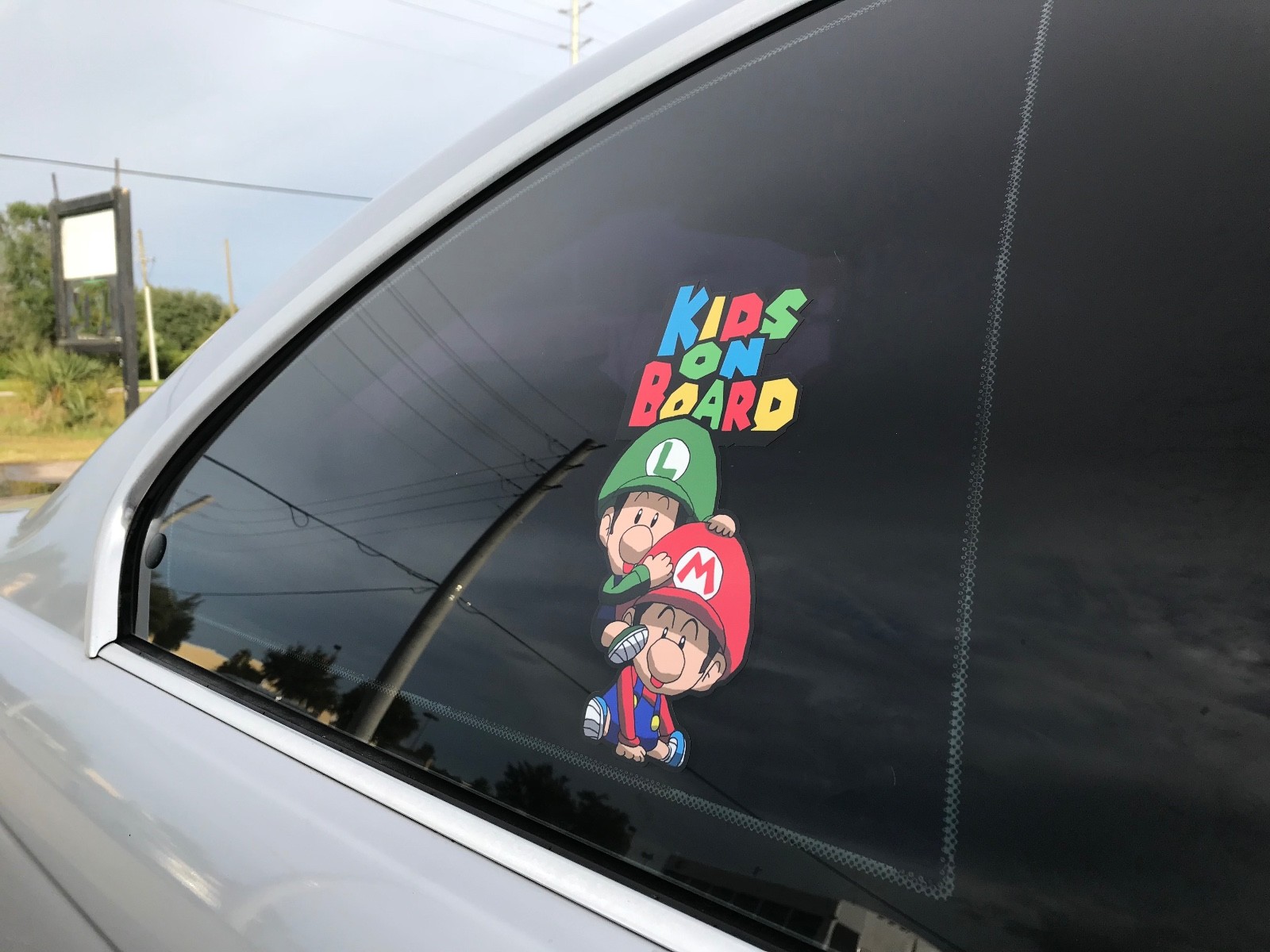 Super Mario Kids On Board Bumper Sticker Decal Sticker Super Mario and Luigi
