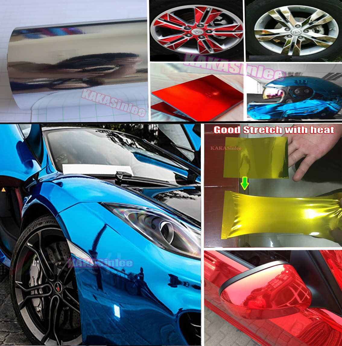 Smooth Decal Whole Car SUV Wrap Mirror Chrome Vinyl Decal Sticker Bubble Free HD
