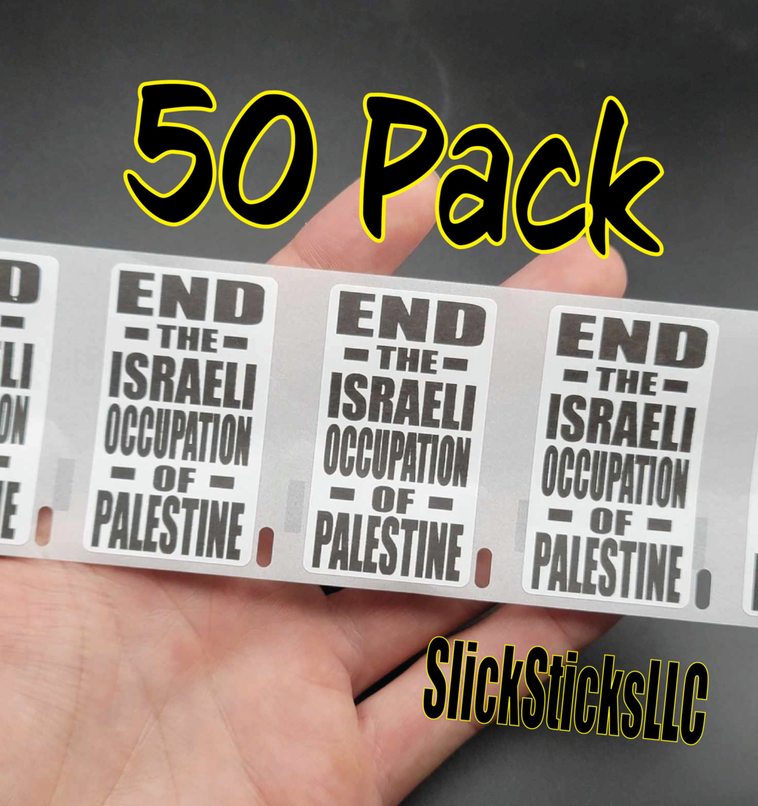 50PCS “END THE ISRAELI OCCUPATION OF PALESTINE” bulk lot sticker decals labels