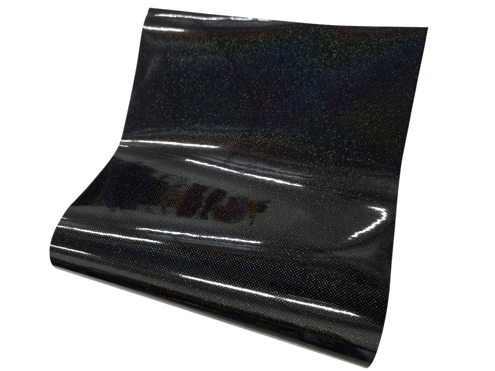 Gloss Black Starry Night Holographic Laser Vinyl Car Wrap Air Release Film Roll