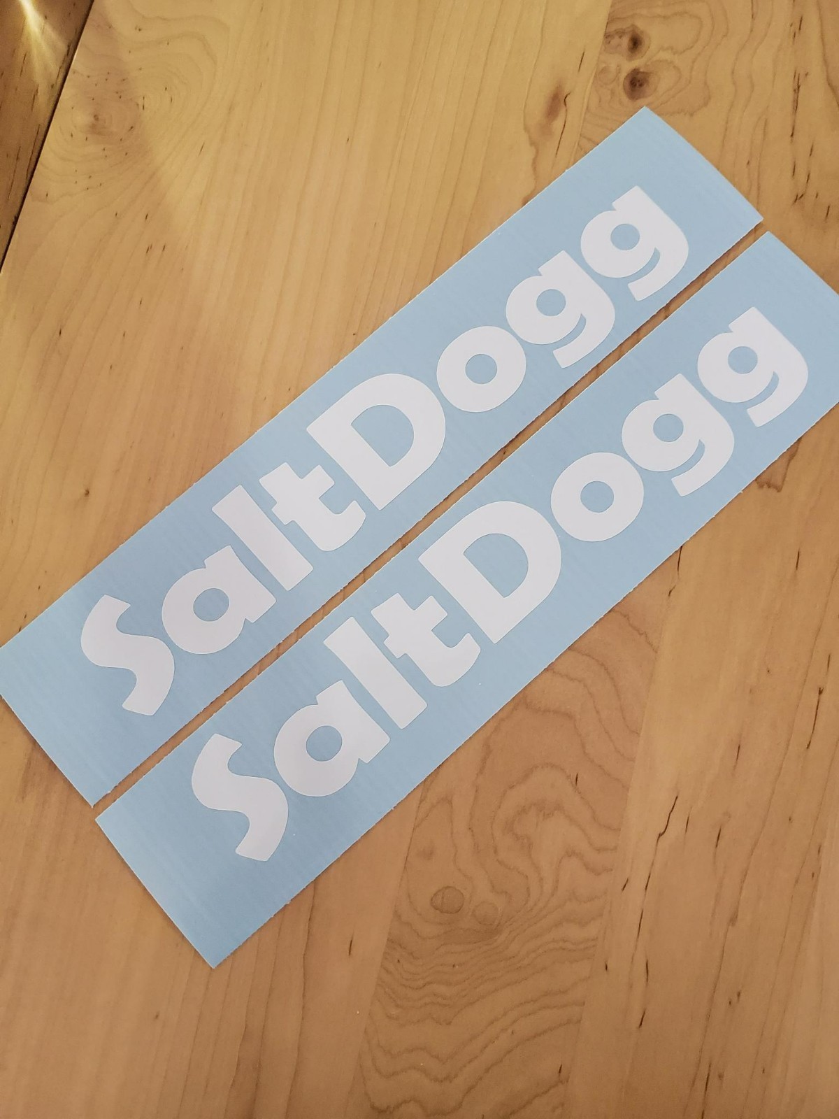 salt dogg salt spreader decals replacement pair sticker 18″ white (2) fast USA