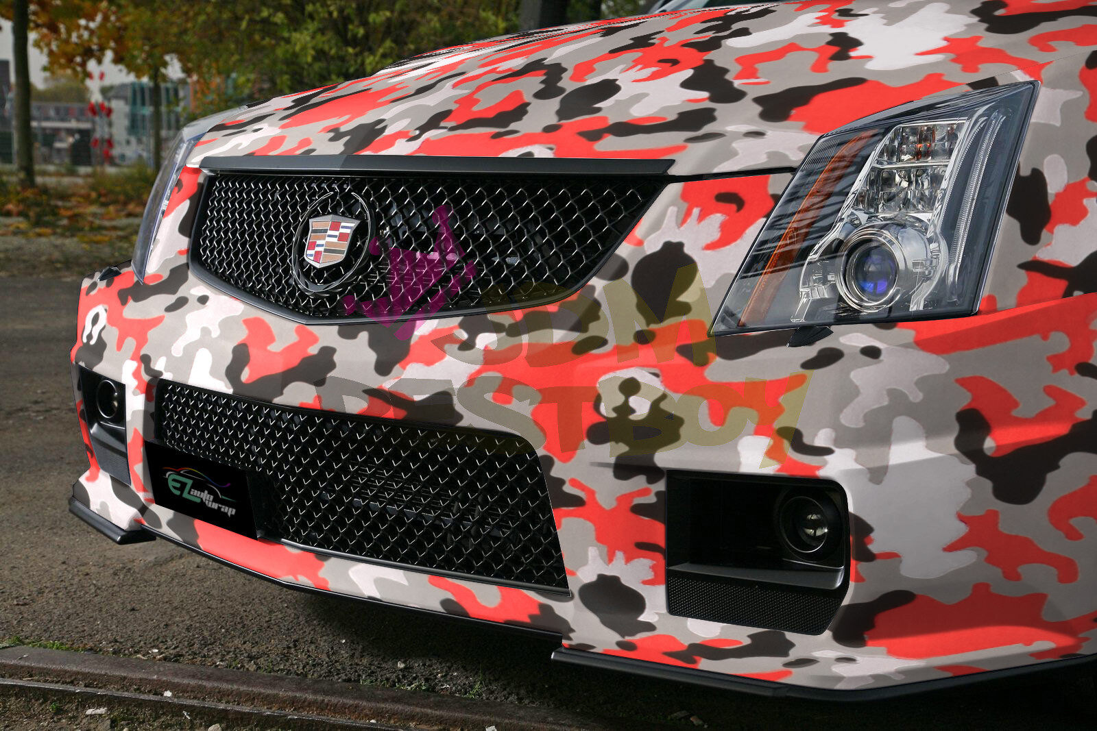 Premium Red Black White Gray Camouflage Desert Vinyl Sticker Wrap Decal Steet