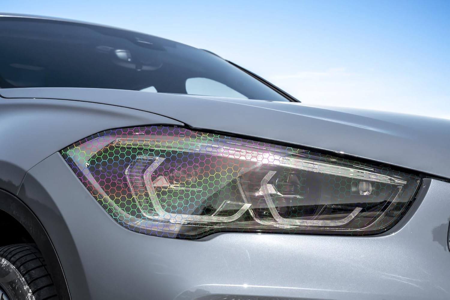 Car Headlight Taillight Transparent Honeycomb Design Lens Vinyl Protection Film