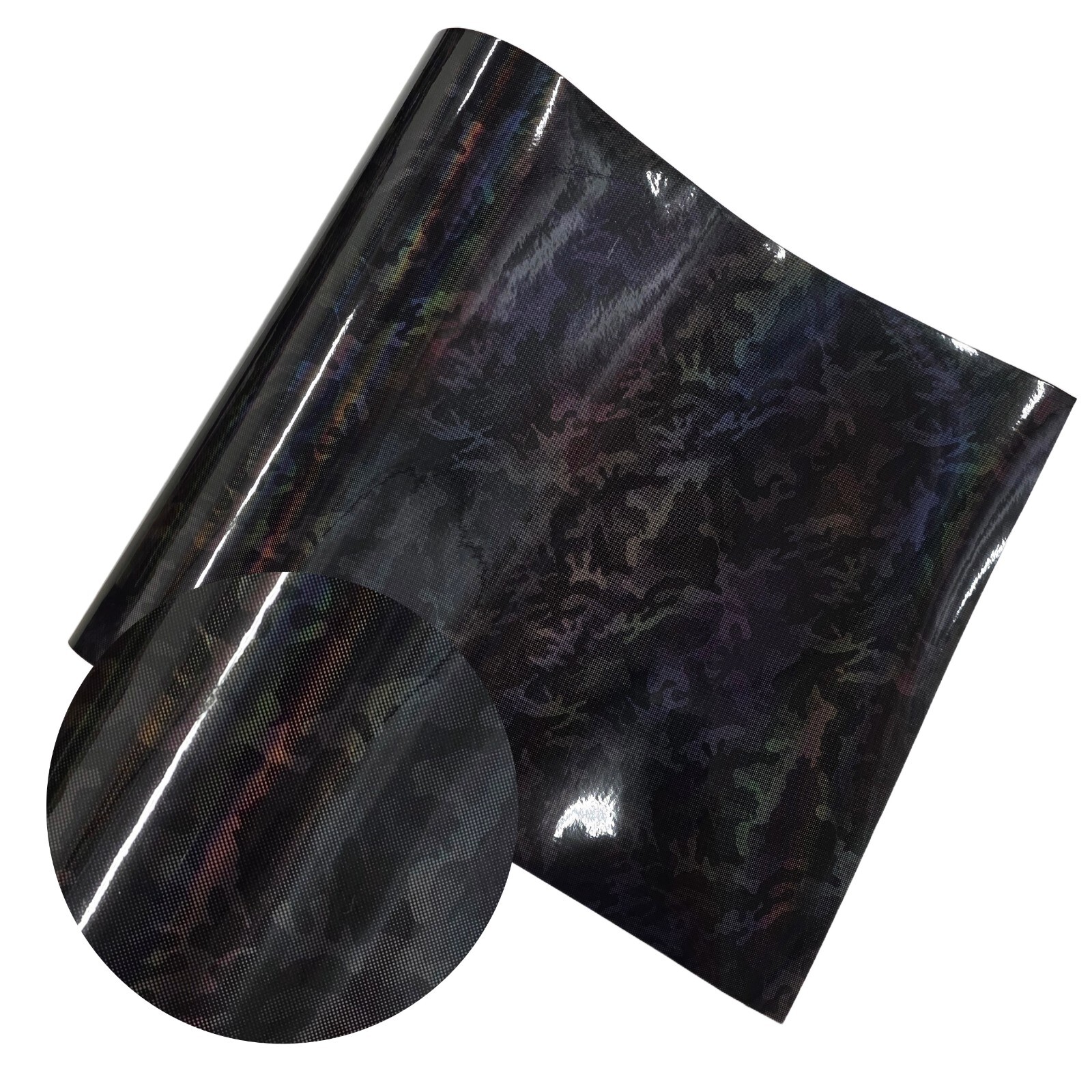 Gloss Black Shadow Camo Camouflage Ghost Laser Holographic Vinyl Car Wrap Film