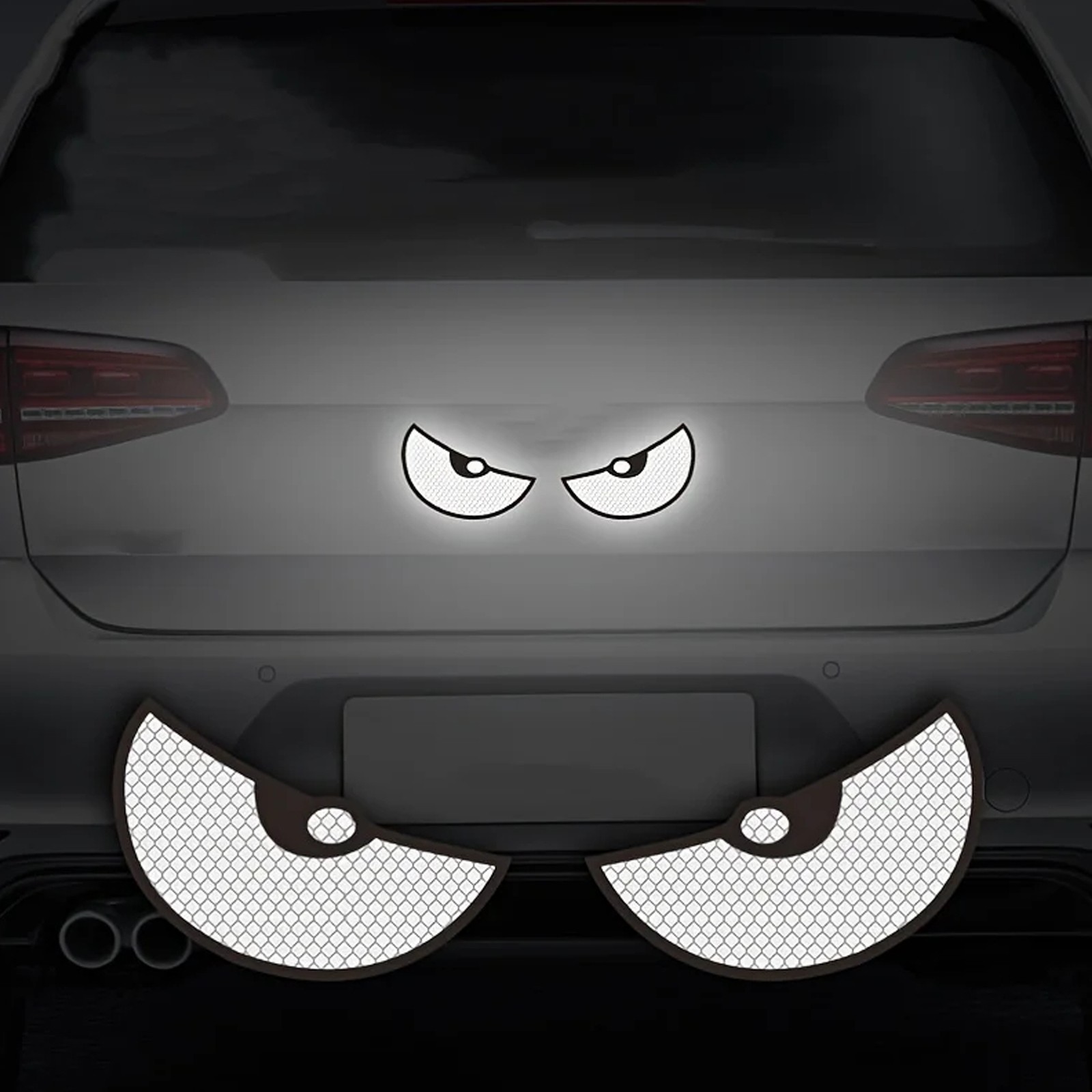 2PCS Reflective Cat Eye Car Stickers Safety Warning Decals High Visibility