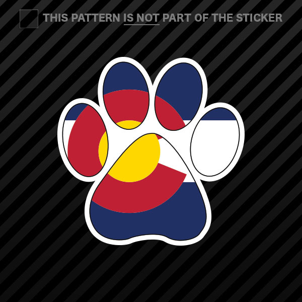 Colorado State Shaped Paw Print Sticker Self Adhesive Vinyl Dog Cat Pet Puppy