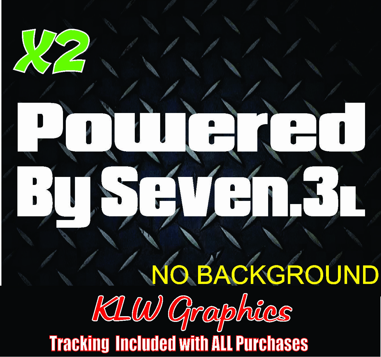 Powered by Seven 7.3 Diesel Truck 2500 American Flag Stars vinyl sticker Decal