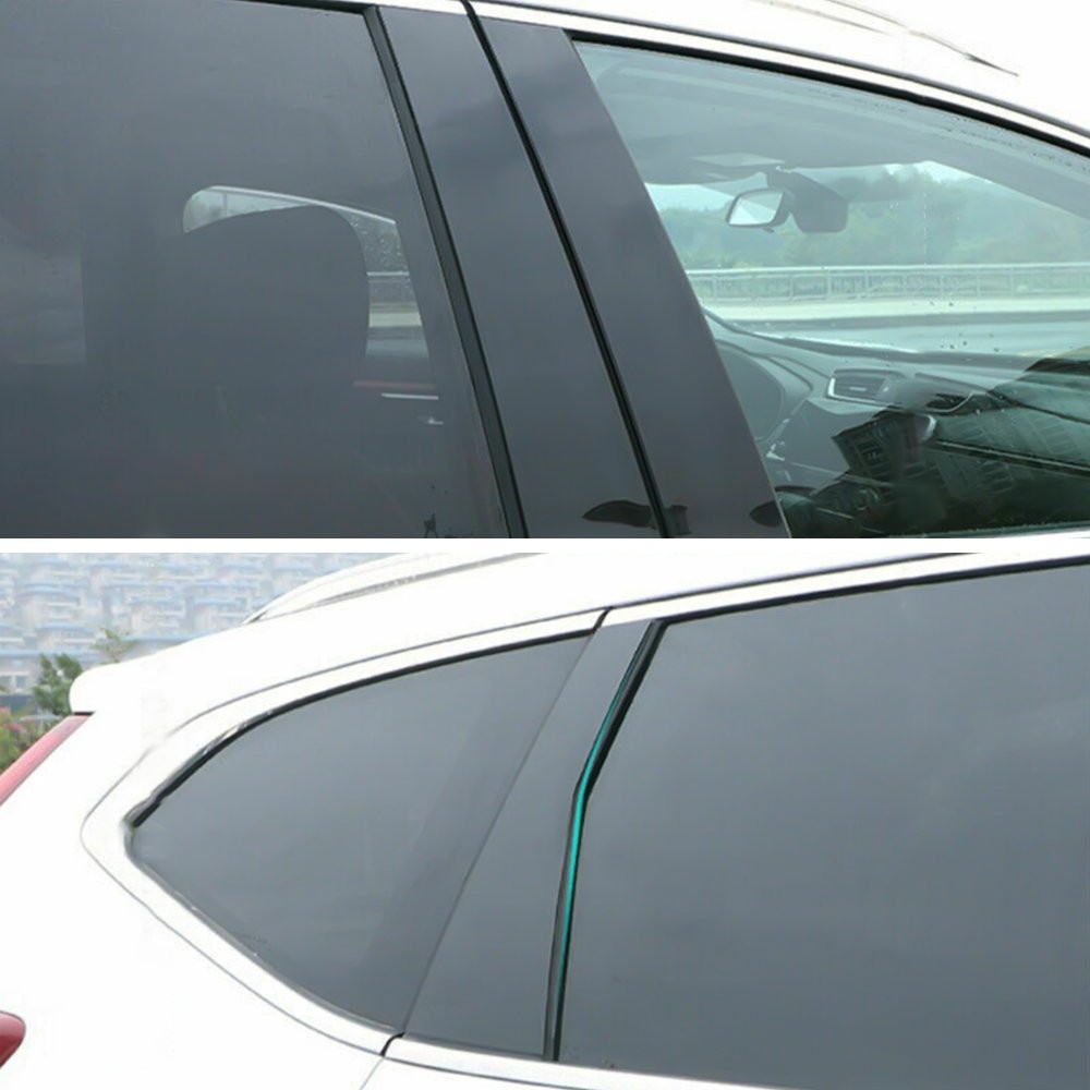 6/12x Piano Black Pillar Posts for 2017-2022 Honda CRV Window Trim Cover Kits M
