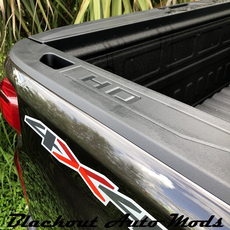 HD Chrome Tone Bed Rail Letter Inserts 2020-2024 Chevy Silverado HD 2500 3500