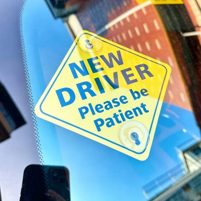 PVC Car Window Decal For Beginner Drivers Easy To Install Suction Cup Sticker