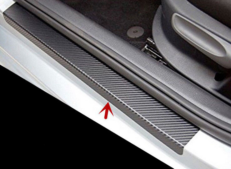 4x Carbon Fiber Car Door Edge Entry Guards Protectors Plate Sill Scuff Stickers
