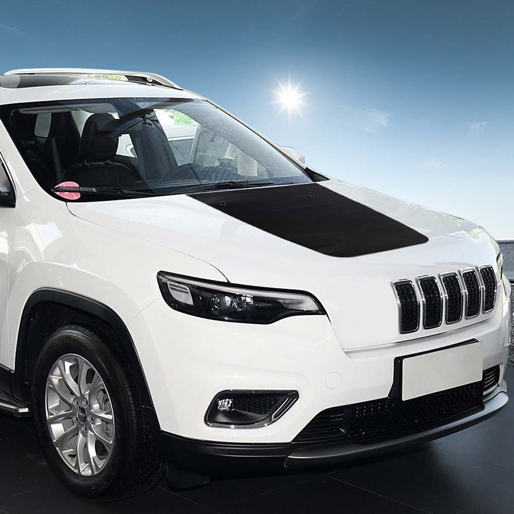 for Jeep Cherokee 2014-2026 Front Engine Hood Decal Trim Sticker PVC Matte Black