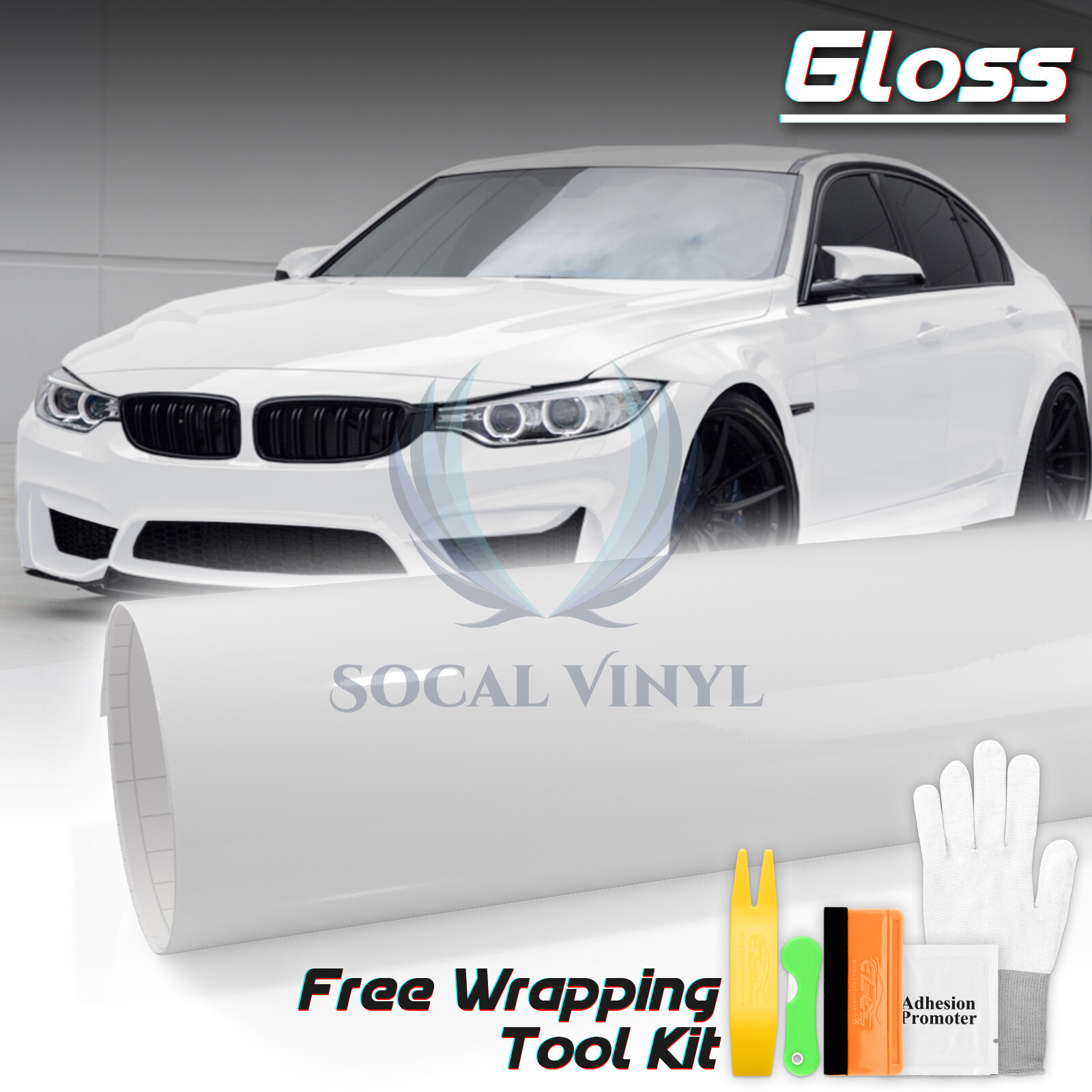 Gloss White Glossy Vinyl Car Wrap Sticker Decal Sheet Film DIY Bubble Free