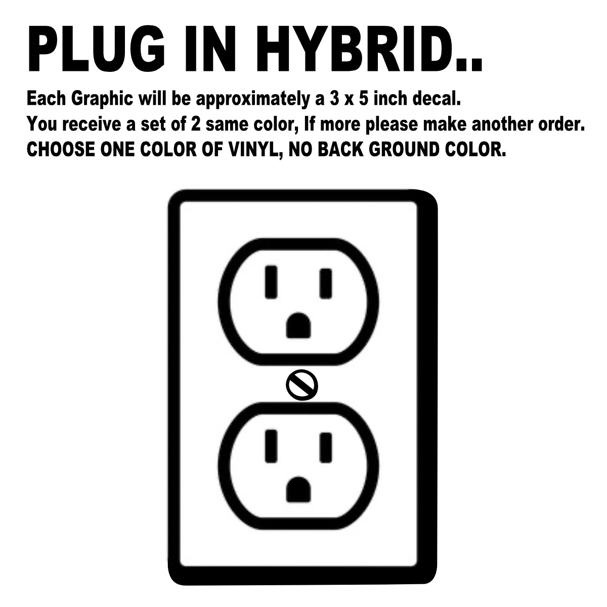 Decal Die Cut Vinyl Stickers Plug-In Hybrid, Outlet, Electric Socket, Wall Plate