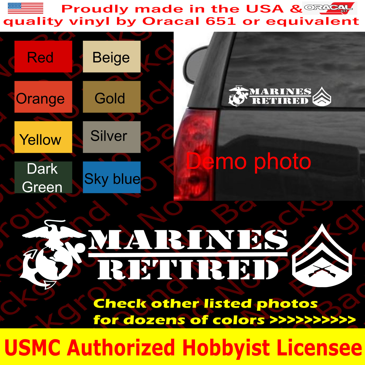 USMC EGA E4 CPL Corporal RETIRED Marines Vinyl Die Cut Decals Stickers Fi AY095R
