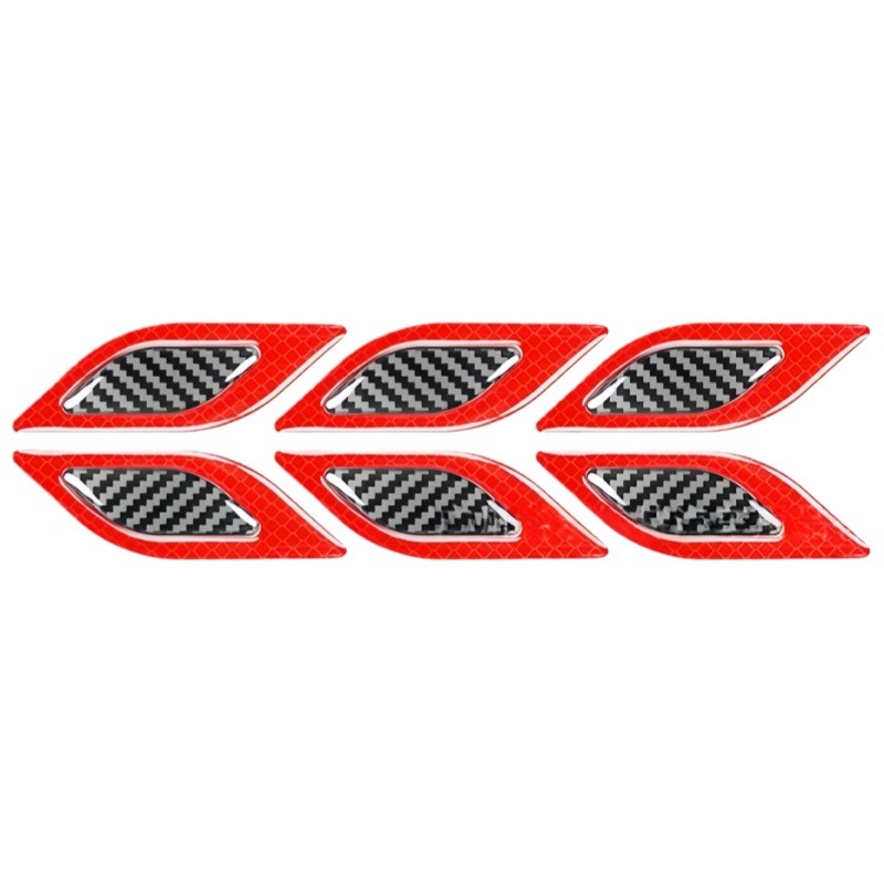 Red-Black Car Door Handle Bowl Anti-Scratch Sticker Protector Trim