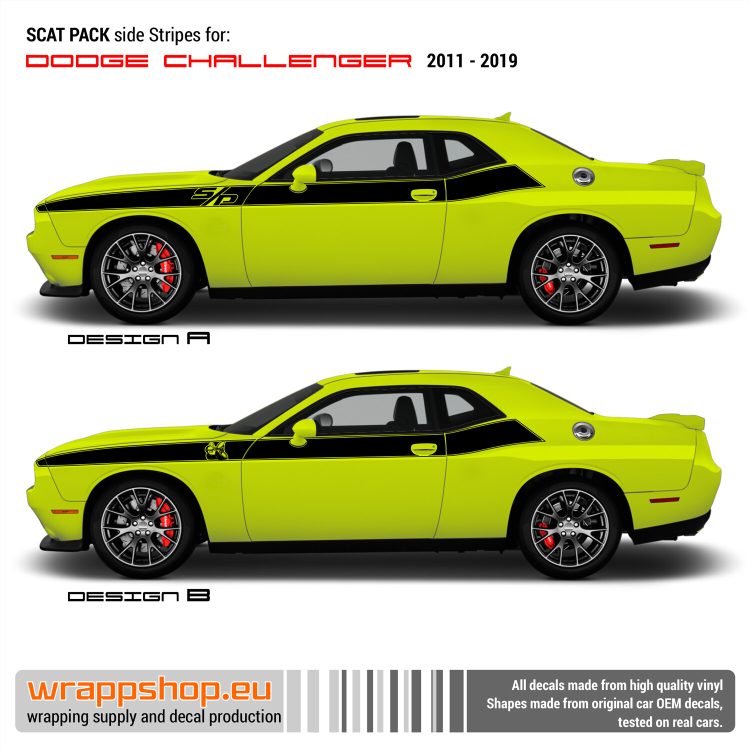 SCAT PACK S/P side stripes for Dodge Challenger 2011-2019