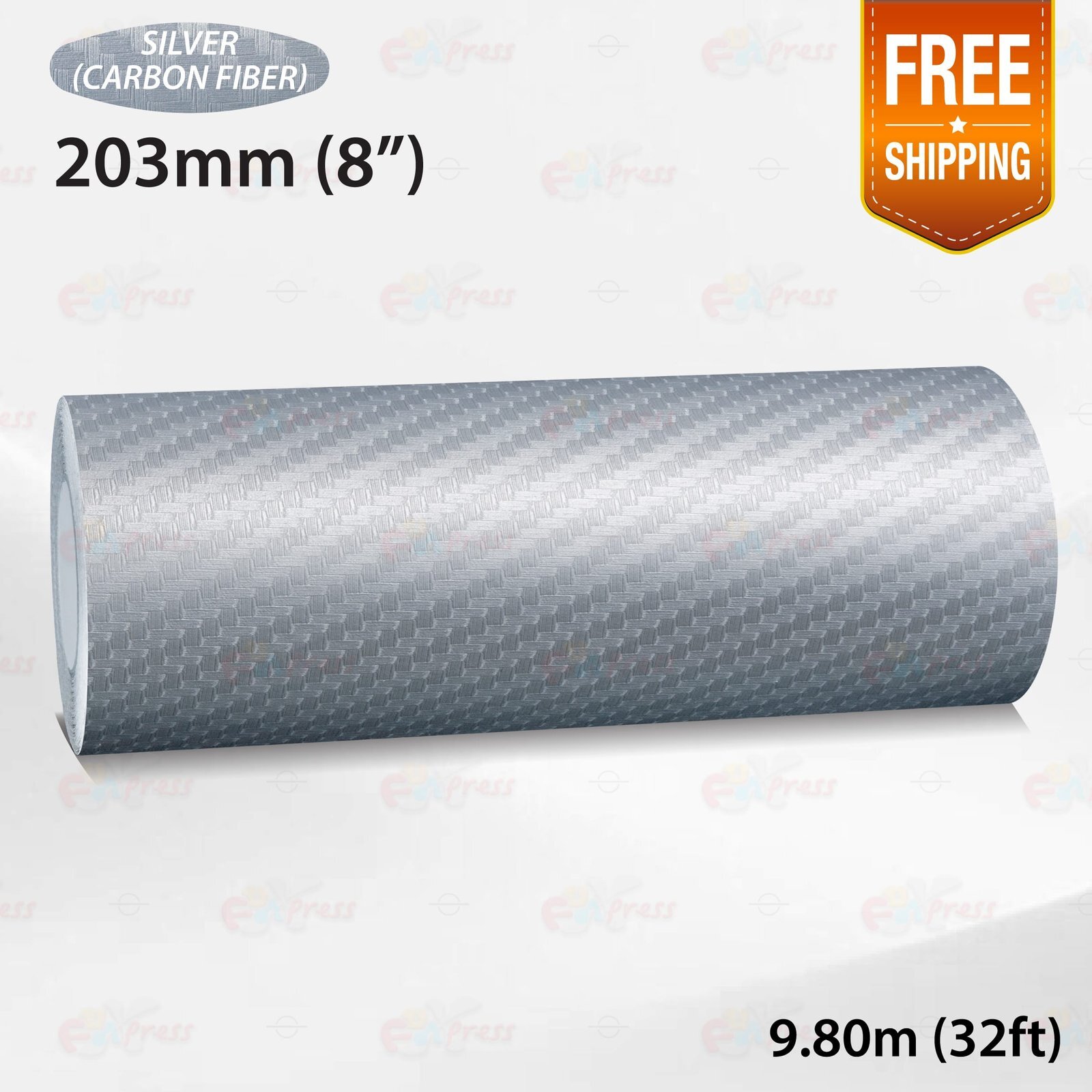 CARBON FIBER SILVER 8″ 203mm PIN STRIPE Car Model Streamline TAPE Vinyl Sticker