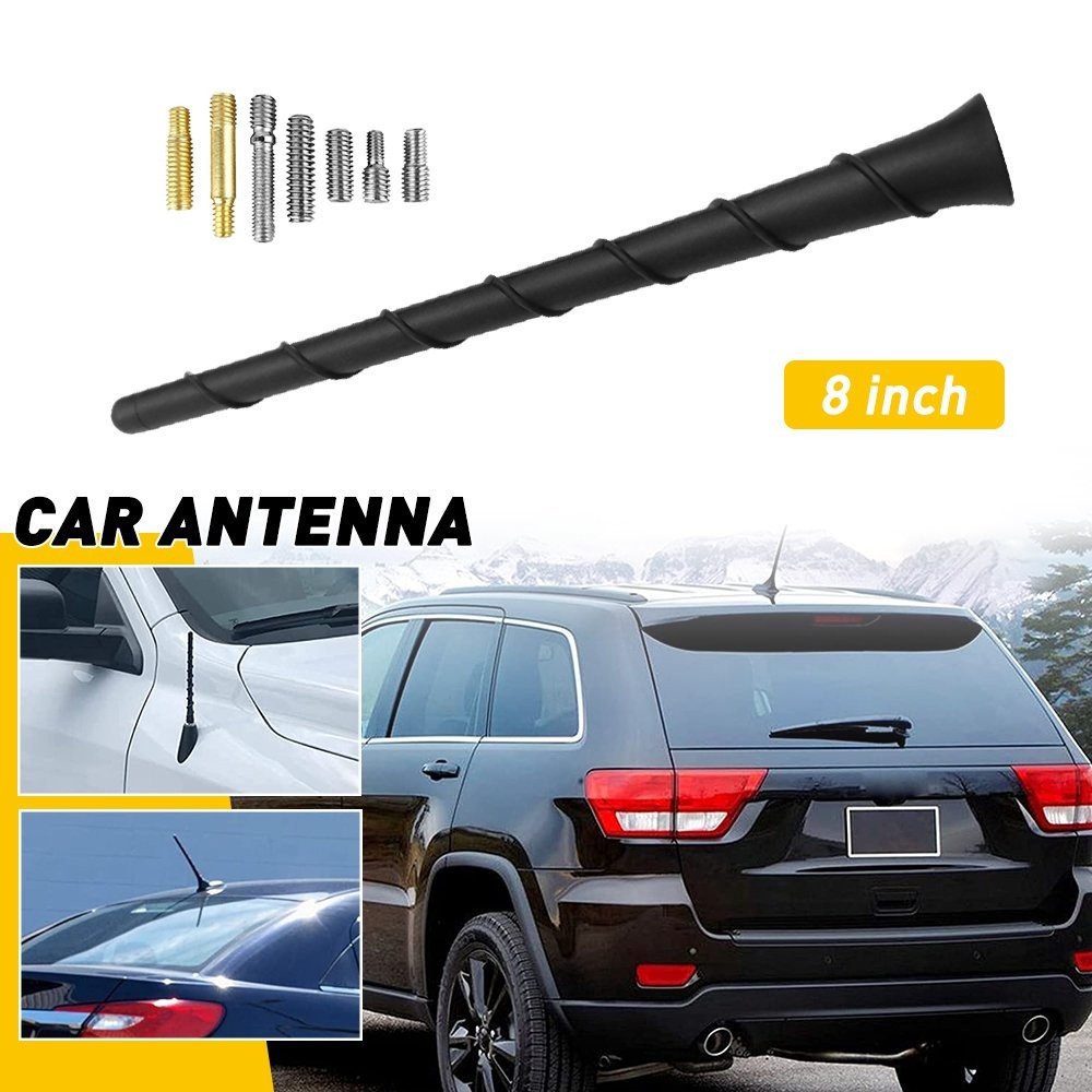 1/2set Universal AM 8″ AM Antenna FM Radio Black for Motorcycles Cars Street B R