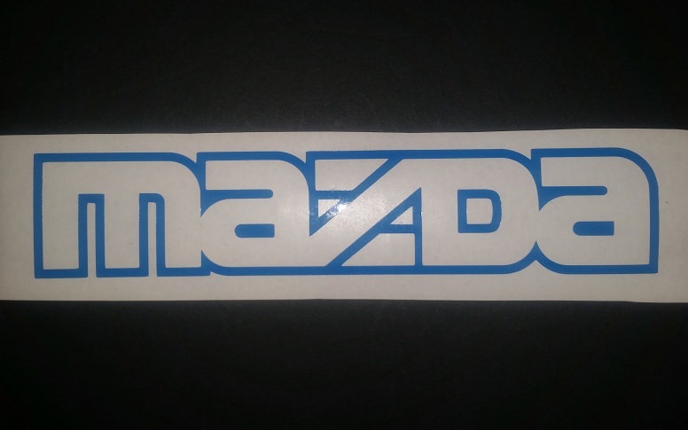Mazda Outline vinyl sticker / decal 179mm x 35mm approx in plain colours