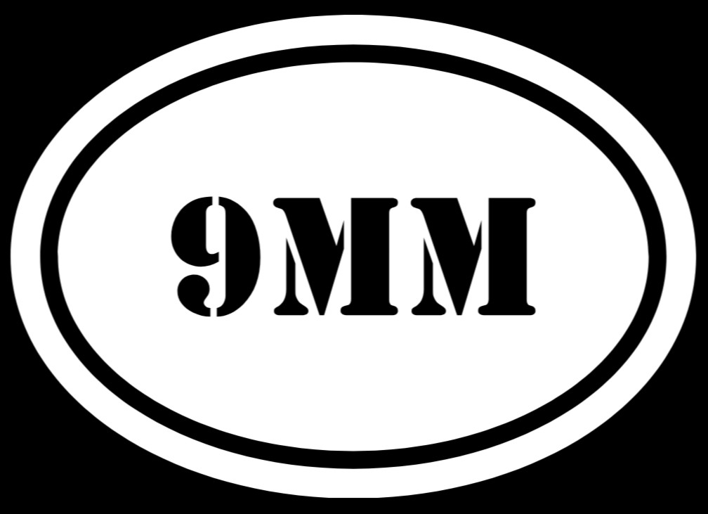9MM Decal 5.75″ x 4″ – For Indoor/Outdoor Use – Permanent Vinyl