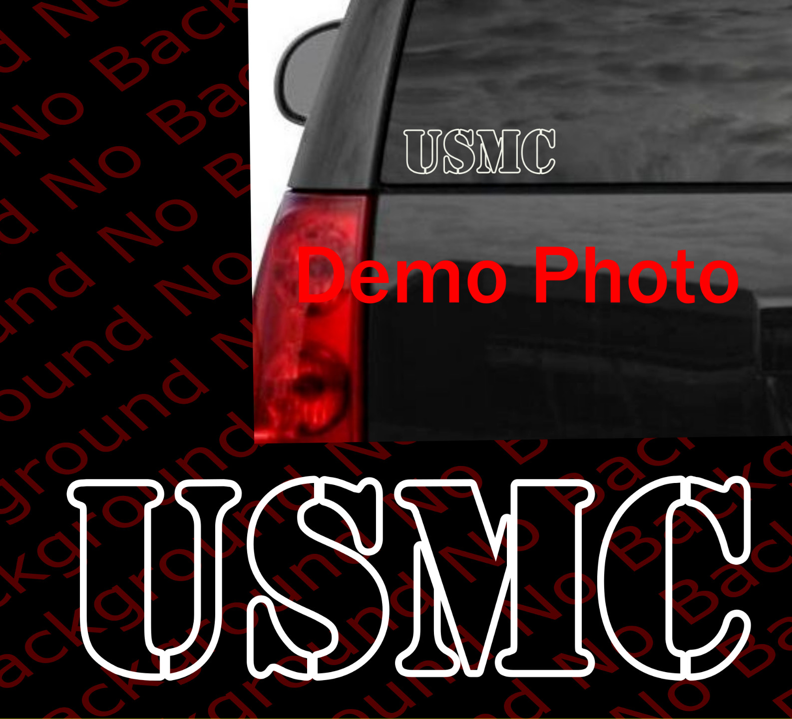 OUTLINE ONLY- USMC Vinyl Car Die Cut Decal US Marines for Veteran Retired AY008W