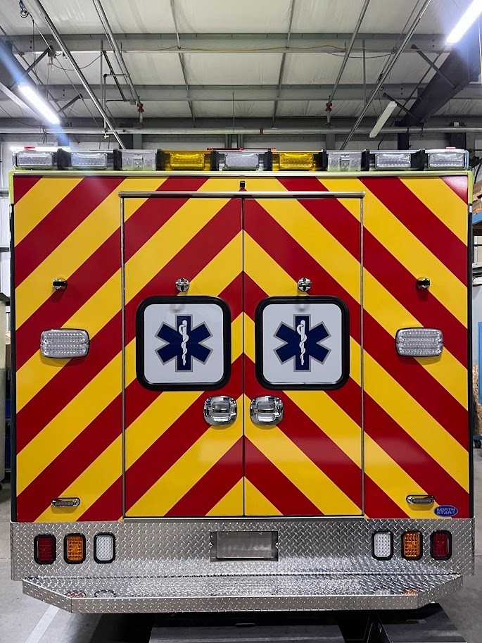 Ambulance Rear Window Perforated Decals Pair 16.25″ Star of Life Window Perf