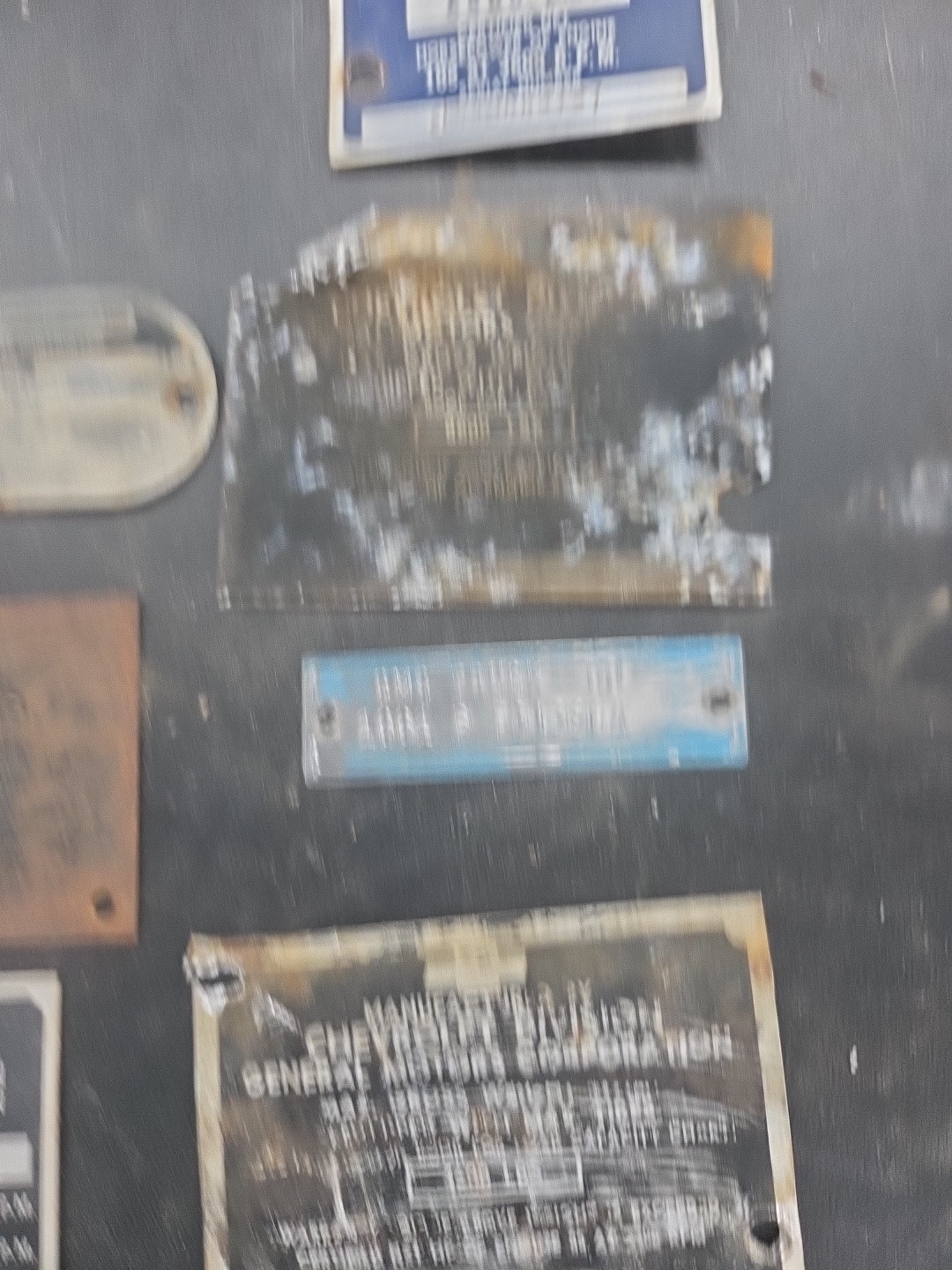 Vintage Data Plate Vin Lot