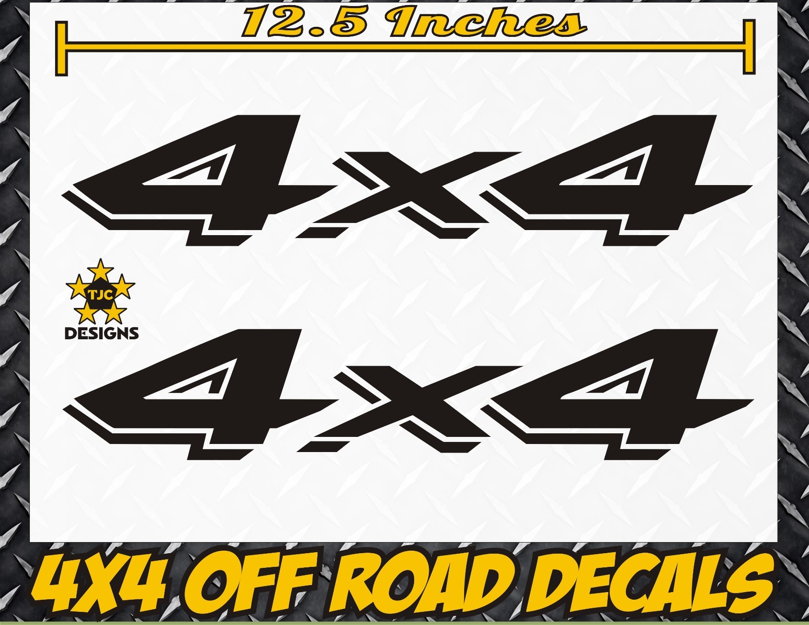 4×4 Decals MATTE BLACK Set of 2 for Dodge Dakota, Ram Stickers