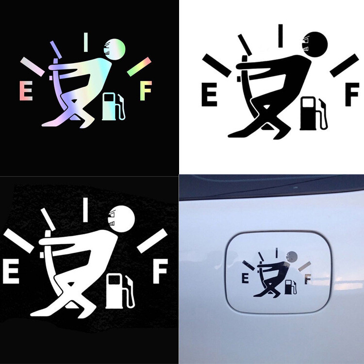 Funny Car Stickers High Gas Consumption Decal Fuel Gage Empty Stickers Fit Car