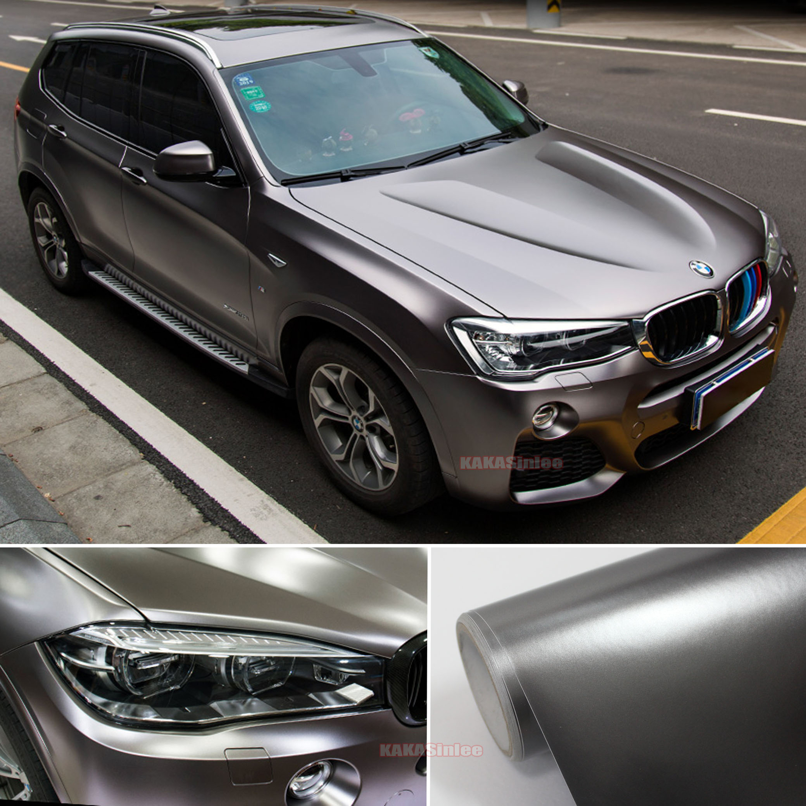 Z Grey / Stretch Car Pearl Metal Matte Satin Chrome Vinyl Wrap Film Sticker HDUS
