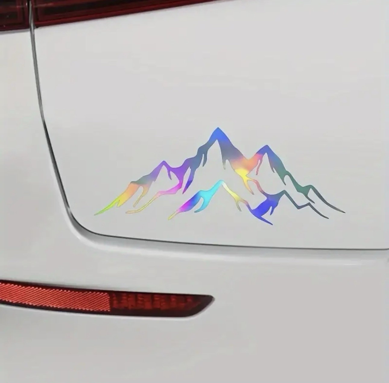 REFLECTIVE HOLOGRAPHIC MOUNTAINS OUTDOORS CAMPING 7” INCH Vinyl Decal Sticker