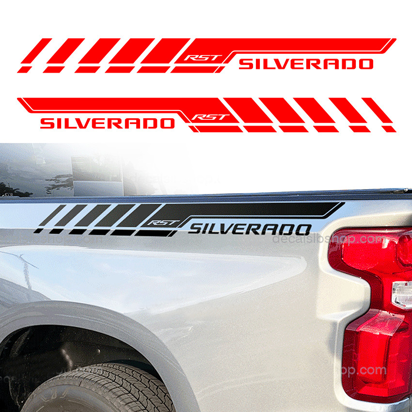 Custom Vinyl Bedside Decal Fits Chevy Silverado RST Chevrolet Trucks Sticker
