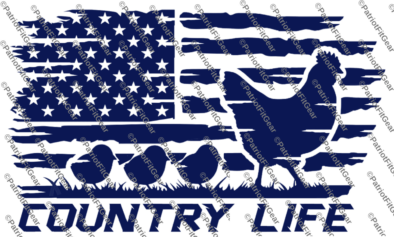 Chicken, Country Life, Hen, Chicks, Flag, Fowl, Poultry Farm, Custom Vinyl Decal