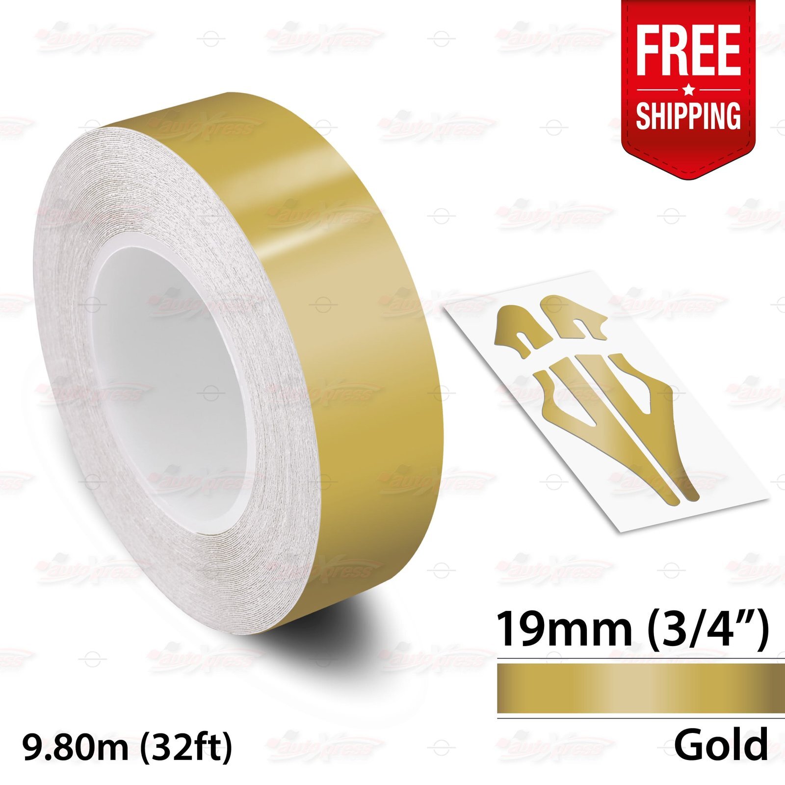 GOLD 3/4″ 19mm Roll PIN STRIPE Car Striping Trim Line TAPE Decal Vinyl Sticker
