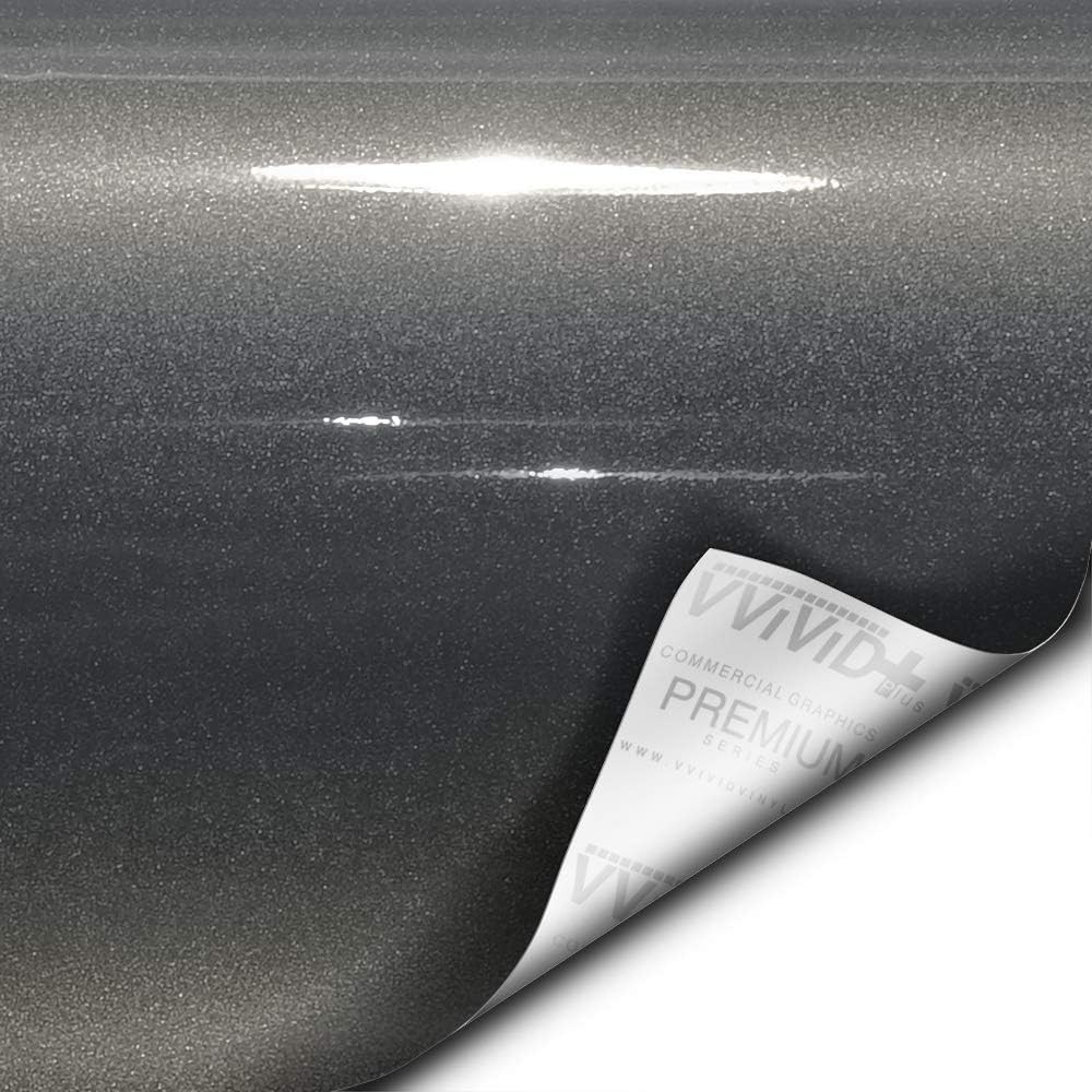 VViViD+ Ultra Gloss Candy Charcoal Grey Vinyl Car Wrap 1.5ft x 5ft,