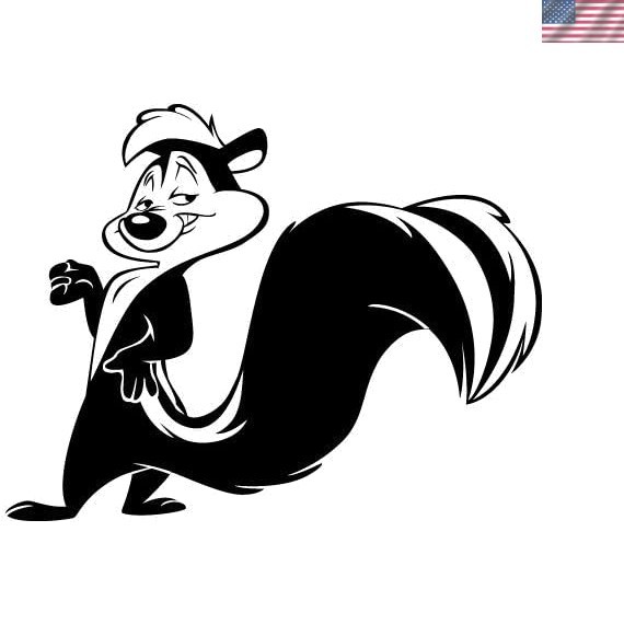 Adorable Cartoon Skunk Vinyl Decal – 6″ – Fade & Scratch Resistant for Outdoors