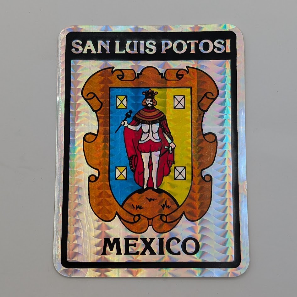 Vintage San Luis Potosi Mexico 3″x4″ Holographic Foil Sticker Decal