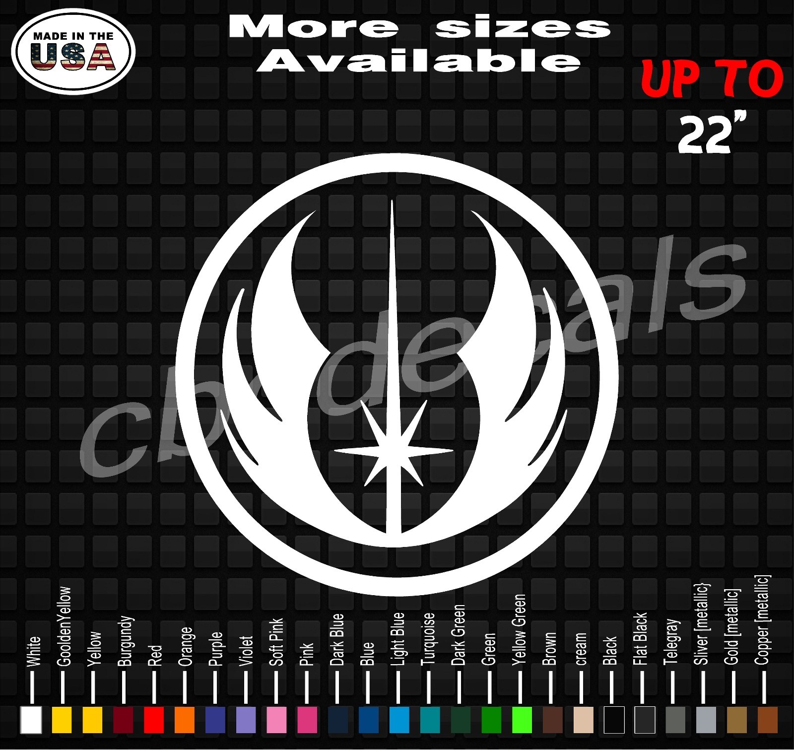 STAR WARS Jedi Order Vinyl Decal Sticker | Jedi Order Symbol Vinyl Decal |