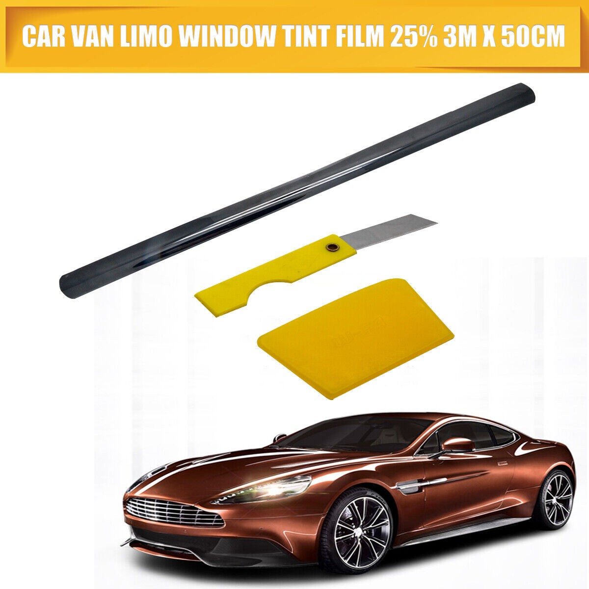 25% VLT 50cm x 3M CAR WINDOW TINT FILM PROTECT TINTING SUPER DARK BLACK LIMO KIT