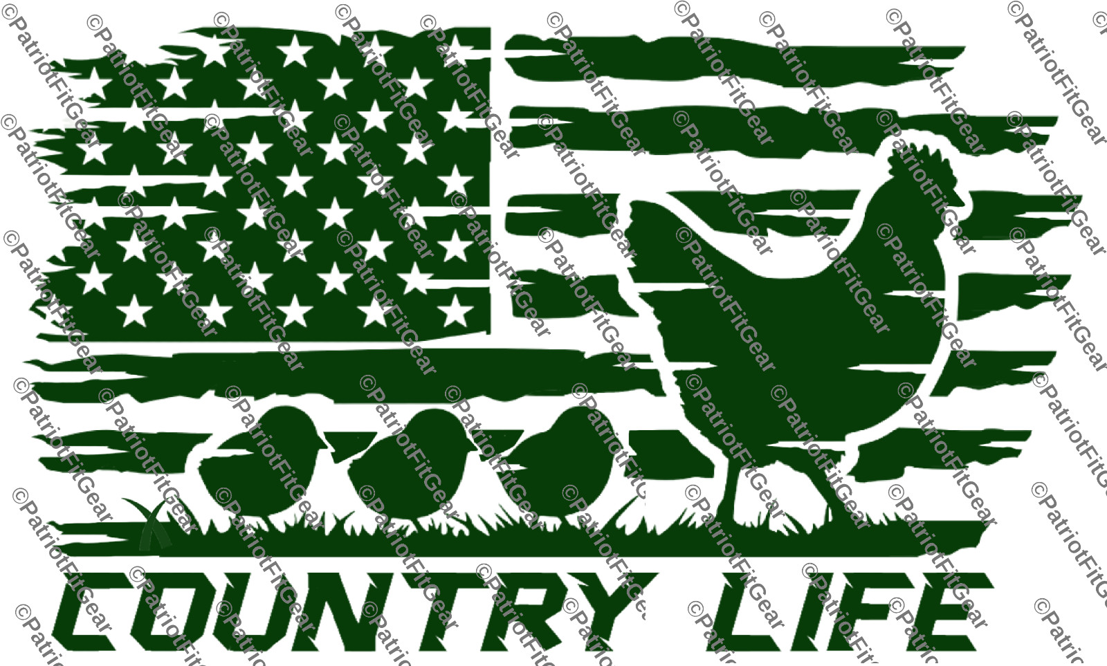 Chicken, Country Life, Hen, Chicks, Flag, Fowl, Poultry Farm, Custom Vinyl Decal