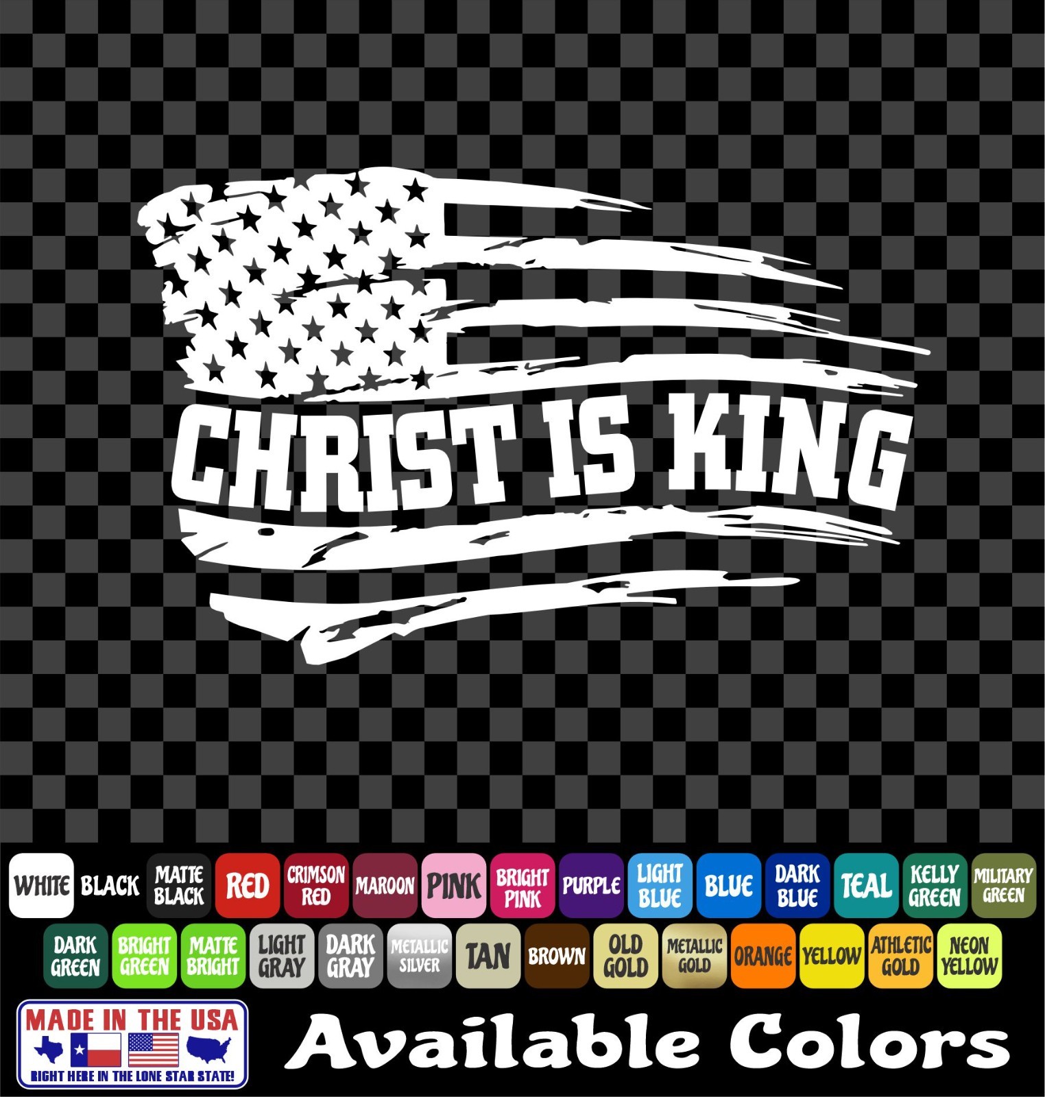 Christ Is King Flag Sticker Vinyl Decal