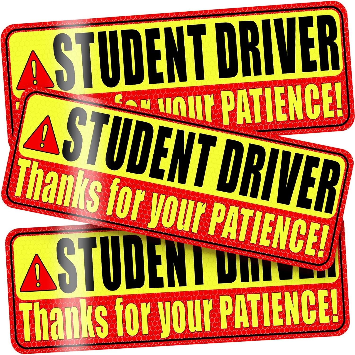 High Visibility Student Driver Car Magnets – Please Be Patient Message Pack