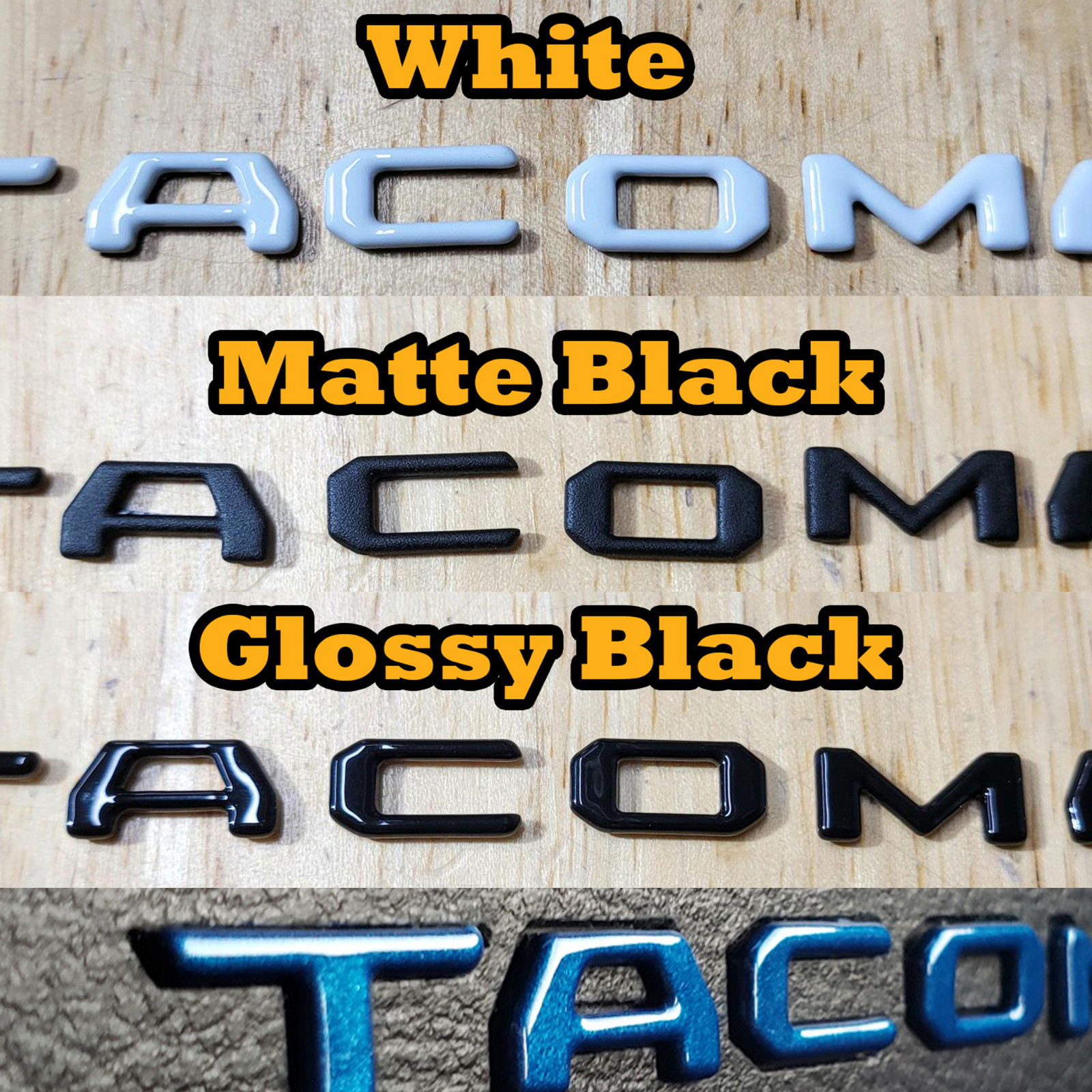 Premium 3D Raised Letters 2016-2023 Tacoma Glovebox – color matching