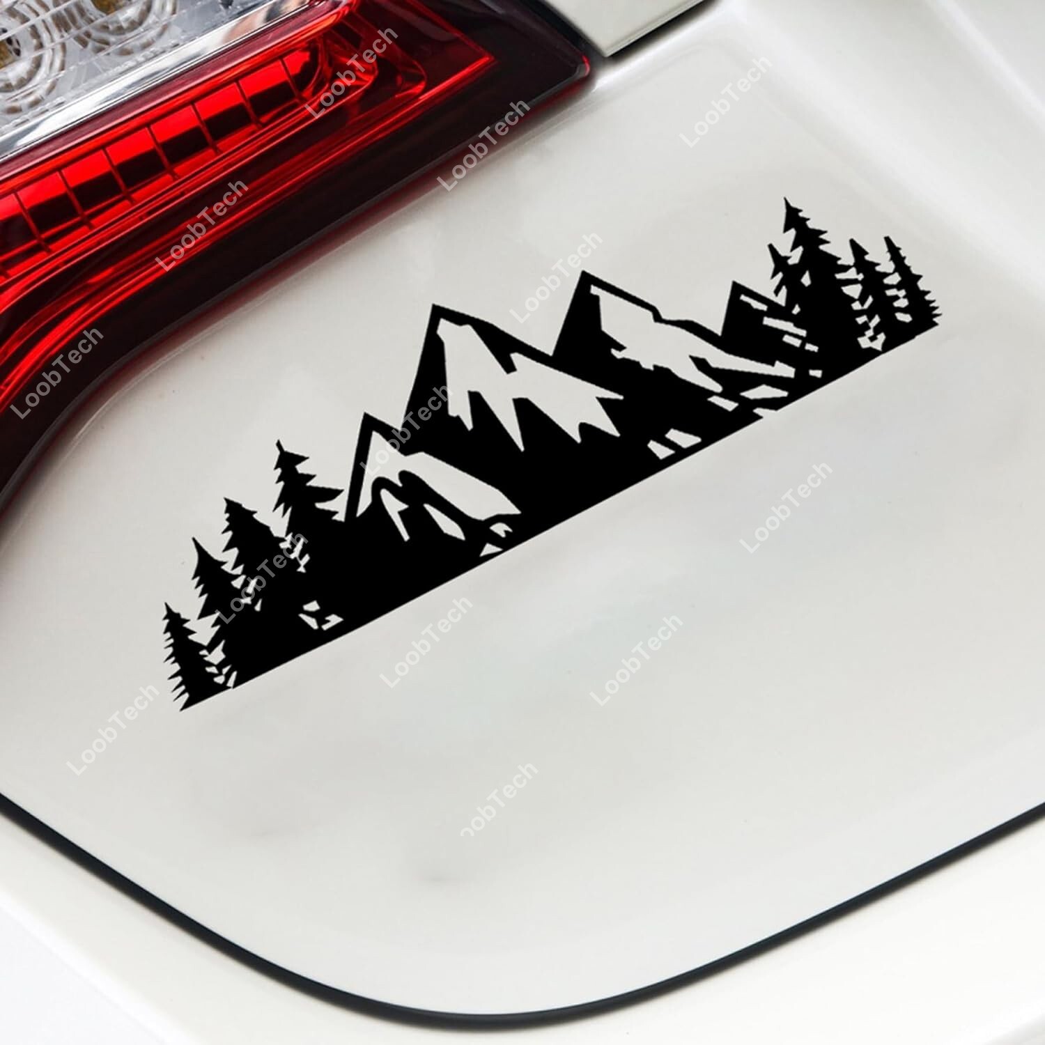 Vinyl Tailgate Emblem Decals Snow Mountain Tree Car Exterior Trunk Badge Sticker